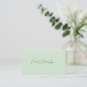 Mint Green Feminine Minimalistisch Script Individu Visitenkarte (Stehend Vorderseite)