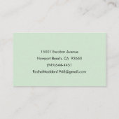 Mint Green Feminine Minimalistisch Script Individu Visitenkarte (Rückseite)
