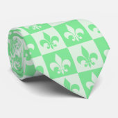 Mint Green Fleur de lis Krawatte (Gerollt)