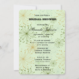 Mint Green Floral Abstrakt Bridal Einladung