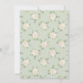 Mint Green Floral Anand Karaj Punjabi Sikh Wedding Einladung (Rückseite)
