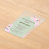 Mint Green Floral Arch Summer Junggeselinnen-Absch Acryleinladungen (Ablage )