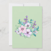 Mint Green Floral Brautparty Einladung (Rückseite)