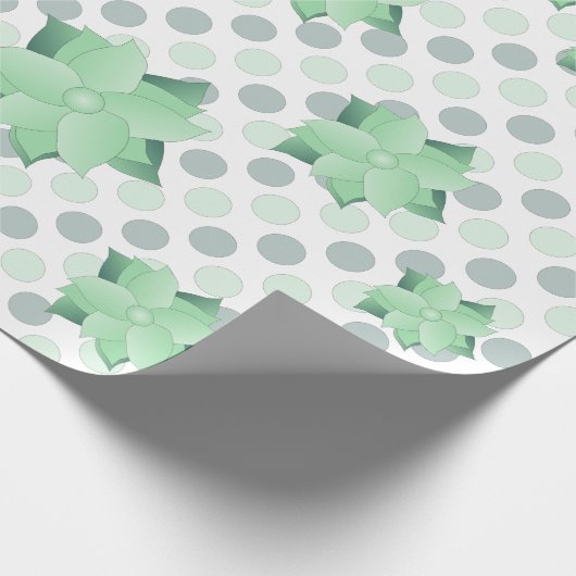 Mint Green Floral Geschenkpapier (Ecke)