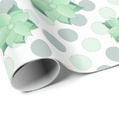 Mint Green Floral Geschenkpapier (Rolleneckpunkt)