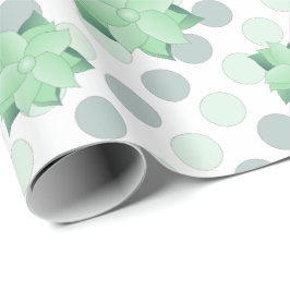Mint Green Floral Geschenkpapier
