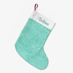 Mint Green Floral Kleiner Weihnachtsstrumpf