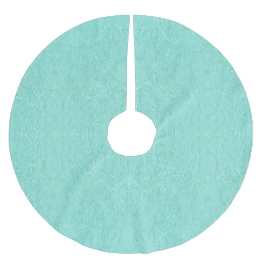 Mint Green Floral Polyester Weihnachtsbaumdecke (Vorderseite)