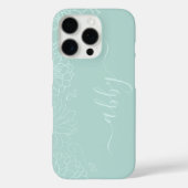 Mint Green Floral Script iPhone / iPad Fall Case-Mate iPhone Hülle (Rückseite)