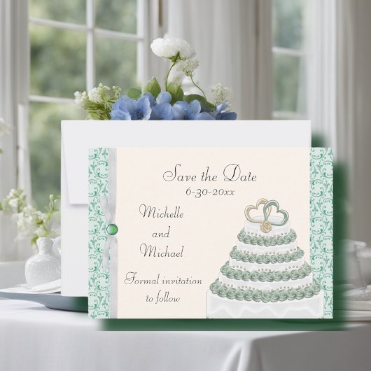 Mint Green Florentine Save the Date