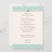Mint Green Florentine Wedding Einladung (Vorderseite)