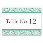 Mint Green Florentine Wedding Table Card Tischnummer (Rückseite)