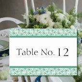Mint Green Florentine Wedding Table Card Tischnummer