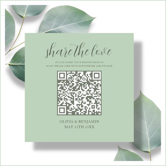 Mint Green | Freigabe der Liebe QR Code Begleitkarte