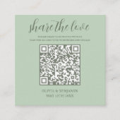 Mint Green | Freigabe der Liebe QR Code Begleitkarte (Vorderseite)
