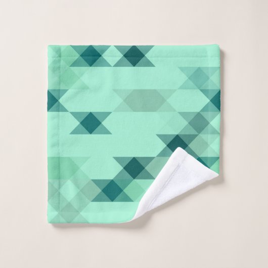 mint green geometric badhandtuch set (Waschlappen)