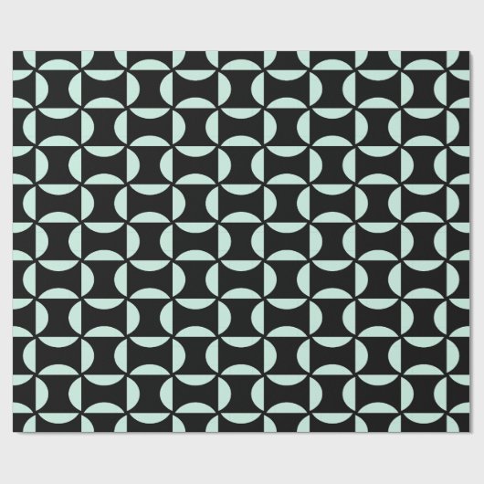 Mint Green Geometric Halbkreis Muster Geschenkpapier (Flach)