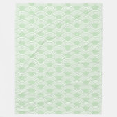 Mint Green Geometric Wave Muster Seigaiha Fleecedecke (Vorderseite)