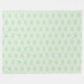 Mint Green Geometric Wave Muster Seigaiha Fleecedecke (Vorderseite (Horizontal))