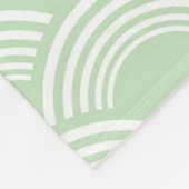 Mint Green Geometric Wave Muster Seigaiha Fleecedecke (Ecke)