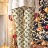 Mint Green Gingerbread Man Polka Dot Weihnachten Leggings