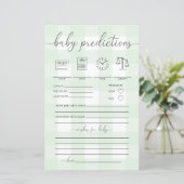 Mint Green Gingham Baby Predictions Game (Stehend Vorderseite)
