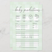 Mint Green Gingham Baby Predictions Game (Vorne/Hinten)