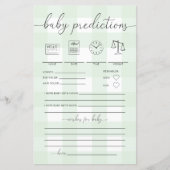 Mint Green Gingham Baby Predictions Game (Vorderseite)
