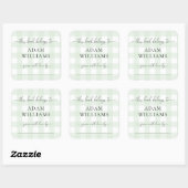 Mint Green Gingham Buchzeichen Sticker (Blatt)