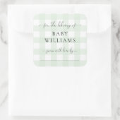 Mint Green Gingham Buchzeichen Sticker (Tasche)