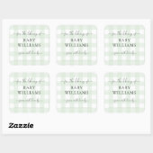 Mint Green Gingham Buchzeichen Sticker (Blatt)