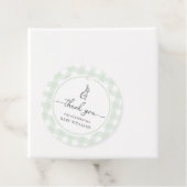 Mint Green Gingham Bunny Rabbit Baby Shower Geschenkanhänger (Beispiel)