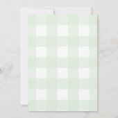 Mint Green Gingham Christening Einladung (Rückseite)