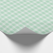 Mint Green Gingham Kariert Geschenkpapier (Ecke)