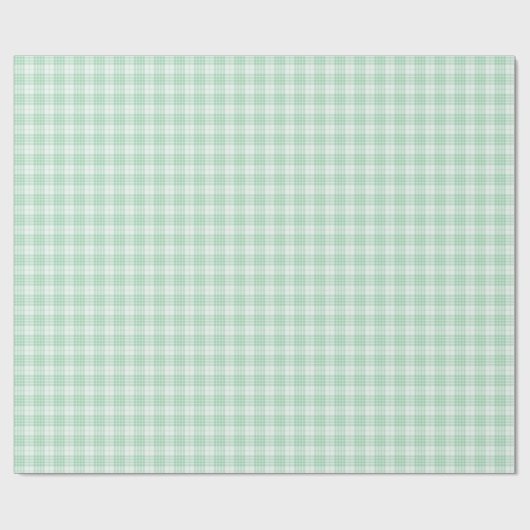 Mint Green Gingham Kariert Geschenkpapier (Flach)