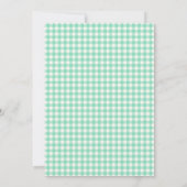 Mint Green Gingham Karierte Niedliche Summer Baby  Einladung (Rückseite)