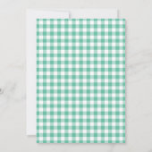 Mint Green Gingham Karo Baby Shower Einladung (Rückseite)