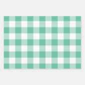 Mint Green Gingham Karo Kariert Geschenkpapier Set (Vorderseite 2)