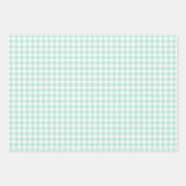 Mint Green Gingham Karo Pattern Geschenkpapier Set (Vorderseite 3)