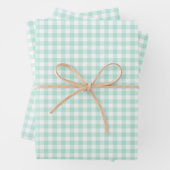 Mint Green Gingham Karo Pattern Geschenkpapier Set (Beispiel)