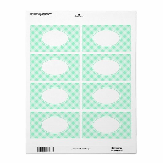 Mint Green Gingham Labels (Vorne)
