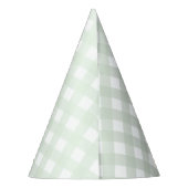 Mint Green Gingham Party Hat Partyhütchen (Rückseite)