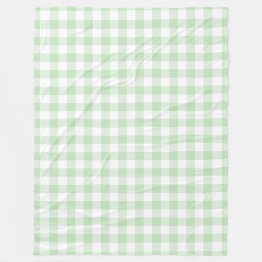 Mint Green Gingham Pattern Fleecedecke (Vorderseite)