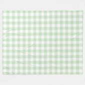 Mint Green Gingham Pattern Fleecedecke (Vorderseite (Horizontal))