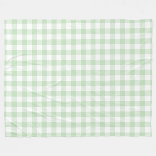 Mint Green Gingham Pattern Fleecedecke (Vorderseite (Horizontal))