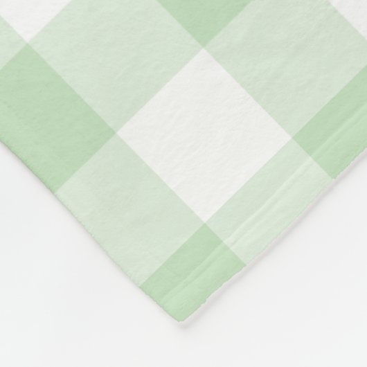 Mint Green Gingham Pattern Fleecedecke (Ecke)