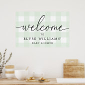 Mint Green Gingham Welcome Sign Poster (Küche)