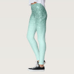 Mint Green Glam Glitzer Sparkle Ombre Trendy Leggings<br><div class="desc">Dieses Design kann durch Auswahl der Option Design bearbeiten personalisiert werden. Sie können auch auf andere Gegenstände übertragen. Kontaktieren Sie mich unter colorflowcreations@gmail.com oder nutzen Sie die Chat-Option oben auf der Seite, wenn Sie dieses Design auf einem anderen Produkt haben möchten oder Hilfe bei diesem Design benötigen. Der Blick auf...</div>