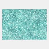 Mint Green Glam Glitzer Weihnachten Geschenkpapier Set (Vorderseite 3)