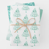 Mint Green Glam Glitzer Weihnachten Geschenkpapier Set (Beispiel)